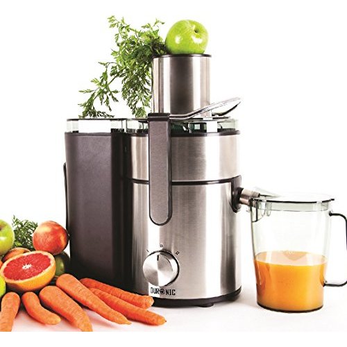 Duronic Juicer JE10 Whole Fruit and Vegetable Juicer Powerful 1000W Large Feeding Tube Centrifugal Power Juicer Machine 
